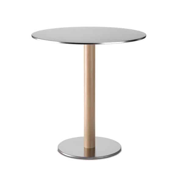 Inox Oak Veneer Tablebase Pedrali at DeFrae Contract Furniture