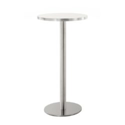 Inox Round Table Base Poseur Height