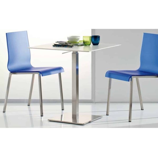 Inox Square Table Base 4411 Pedrali at DeFrae Contract Furniture Black In Situ