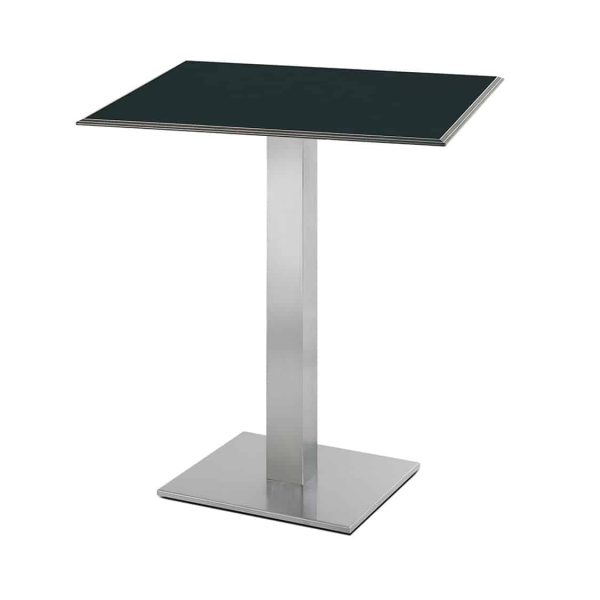 Inox Square Table Base 4411 Pedrali at DeFrae Contract Furniture Black Laminate Top