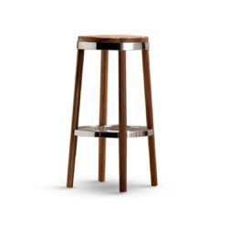 Jacob Bar Stool Wooden frame with metal footrest