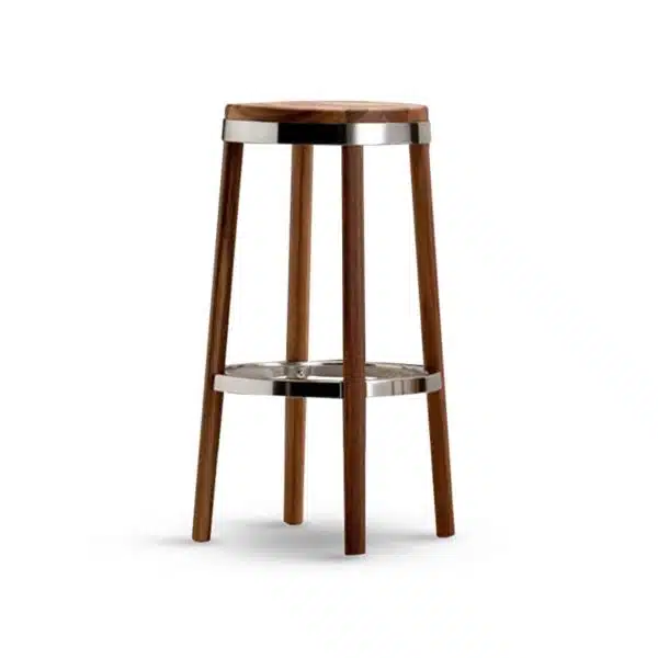 Jacob Bar Stool Wooden frame with metal footrest