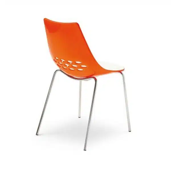 Jam Chair 4 Leg Metal Frame Connubia by Calligaris at DeFrae Contract Furniture Orange