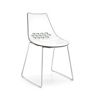 Jam Chair Sled Base Metal Frame Connubia by Calligaris at DeFrae Contract Furniture