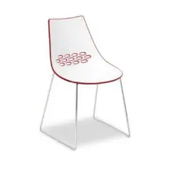 Jam Chair Sled Base Metal Frame Connubia by Calligaris at DeFrae Contract Furniture Red