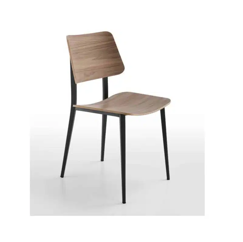 Joe Side Chair by Midj at DeFrae Contract Furniture Range Natural wood metal frame
