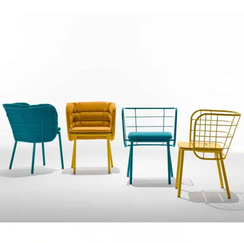 JuJube Armchair Range DeFrae Contract Furniture Blue And Yellow