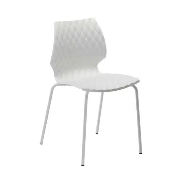 Kai Side Chair Uni 550 Et Al Metal Frame DeFrae Contract Furniture White