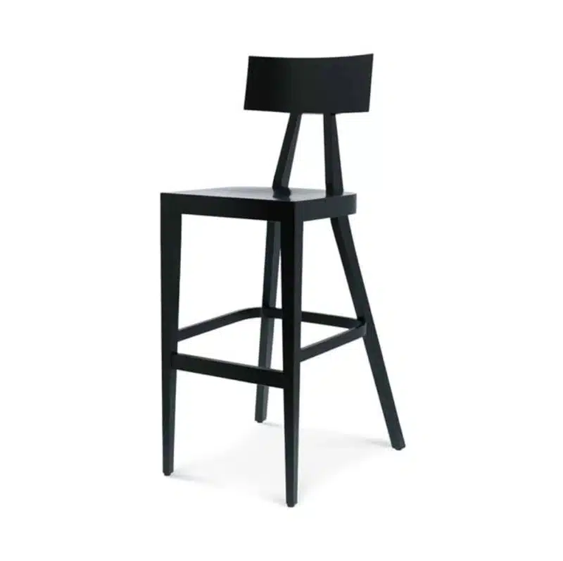 Kite Bar Stool Akka Black Wood Bar Stool DeFrae Contract Furniture Hero