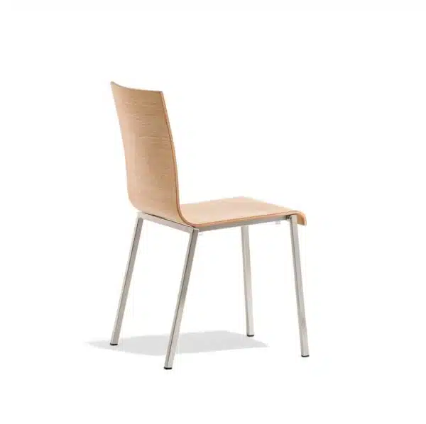 Kuadra Wood Side Chair 1321 Pedrali at DeFrae Contract Furniture Natural Back Side On View
