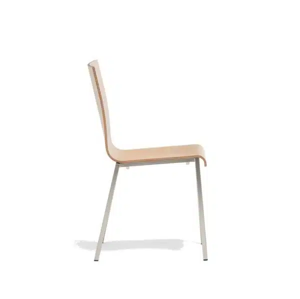 Kuadra Wood Side Chair 1321 Pedrali at DeFrae Contract Furniture Natural Side On