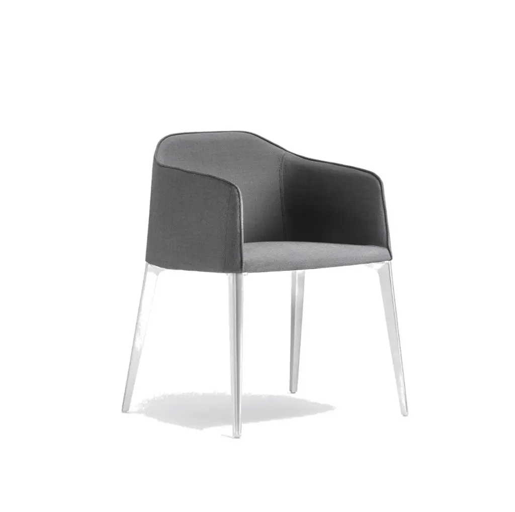 Laja Armchair Pedrali DeFrae Contract Furniture Grey with white legs