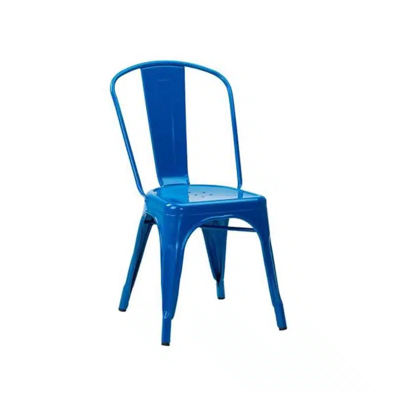 Leon Side Chair Industrial French Bistro Tolix A Blue