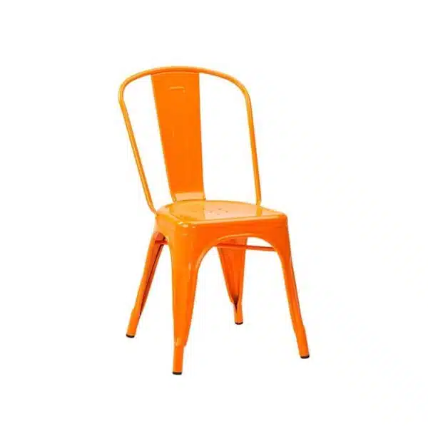 Leon Side Chair Industrial French Bistro Tolix A Bright Orange