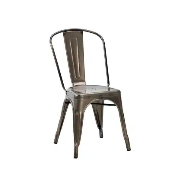 Leon Side Chair Industrial French Bistro Tolix A Gun Metal