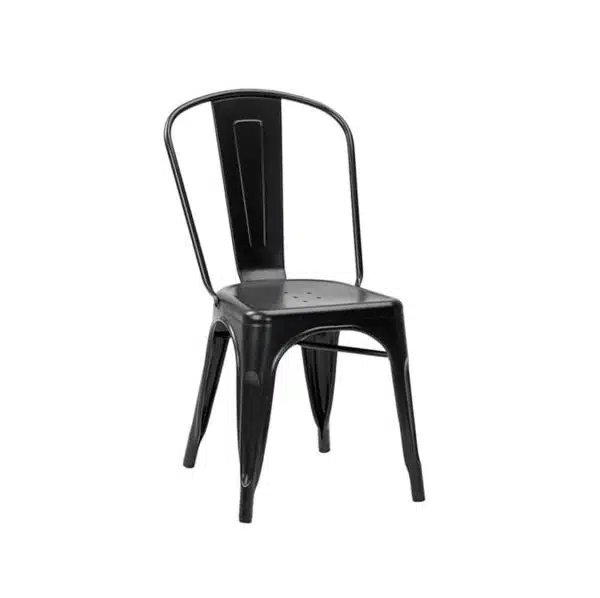Leon Side Chair Industrial French Bistro Tolix A Jet Black