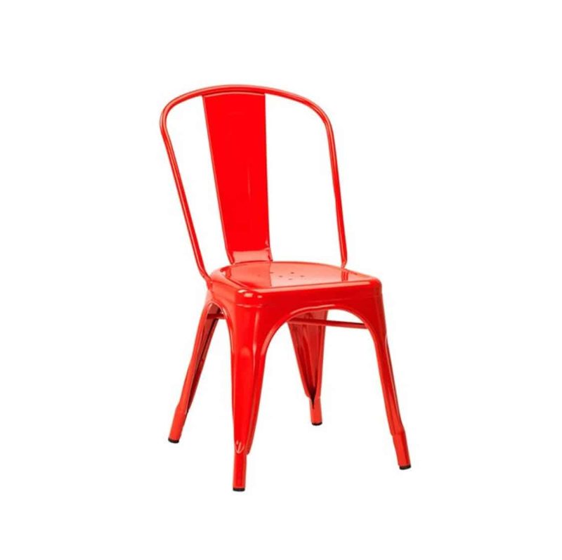 Leon Side Chair Industrial French Bistro Tolix A Red