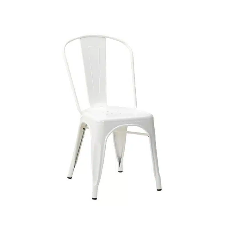 Leon Side Chair Industrial French Bistro Tolix A White