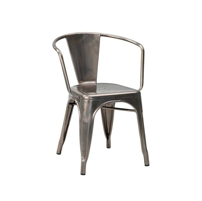 Leon armchair Industrial French Bistro Tolix A Gun Metal