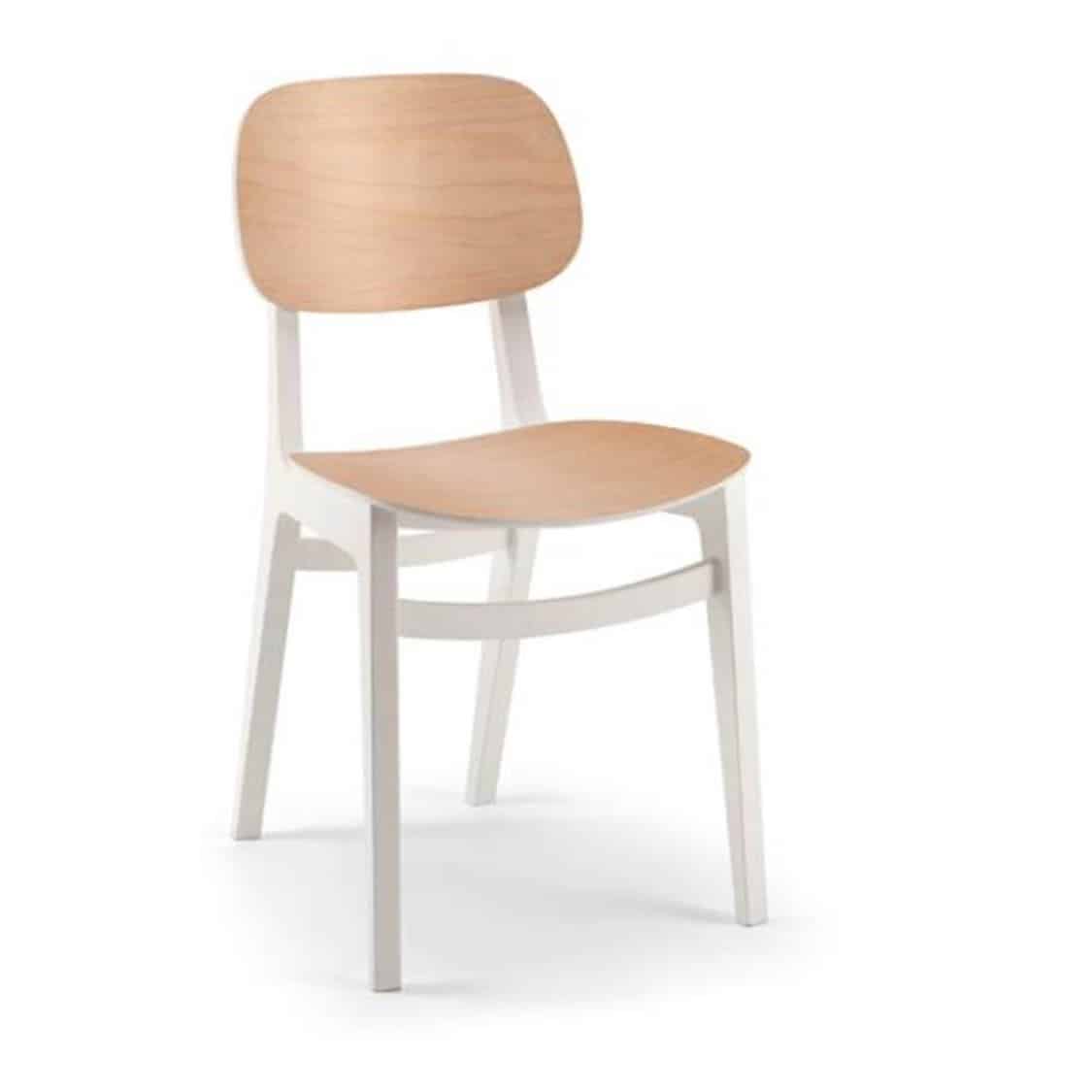 Lottie Side Chair DeFrae Contract Furniture Wooden Restaurant Chair X Kitti Xedra two tone