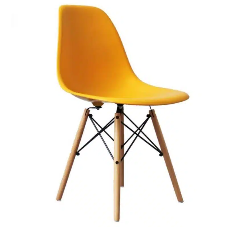 Lyon Side Chair Mustard Yellow DeFrae Contract Furniture Eiffel Style Side Chair Eames