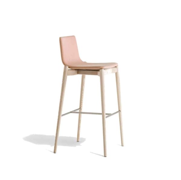Malmo bar stool ashwood DeFrae Contract Furniture Pedrali natural upholstered seat
