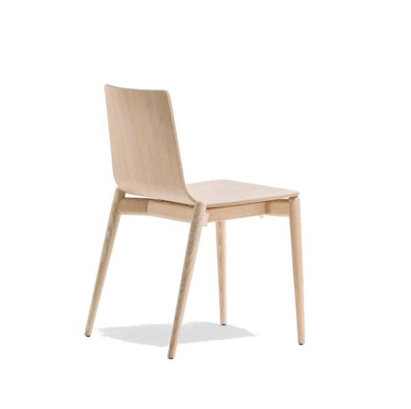 Malmo side chair ashwood DeFrae Contract Furniture Pedrali Natural Back View