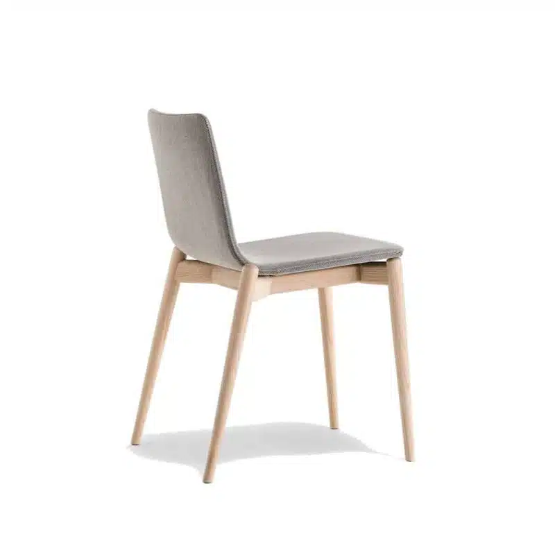 Malmo side chair ashwood DeFrae Contract Furniture Pedrali Natural Back View Upholstered