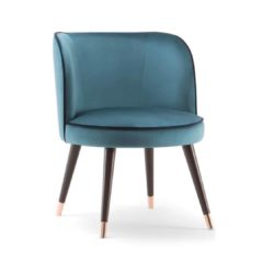 Manhattan Armchair Chair with Brass shoes velvet Candy by DeFrae Contract Furniture