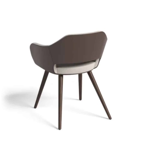 Manu 04 Armchair DeFrae Contract Furniture Wooden Legs Back View