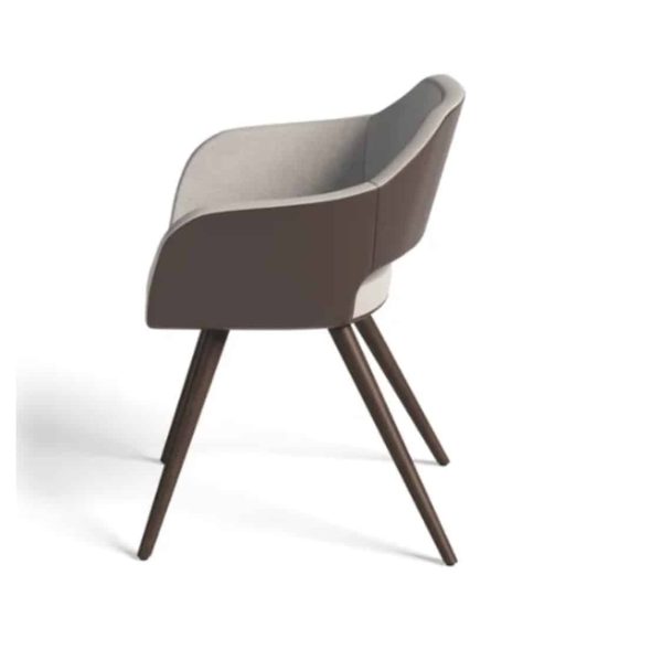 Manu 04 Armchair DeFrae Contract Furniture Wooden Legs Side View