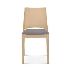 Miami Side Chair A-0707 Wooden Restaurant Chair DeFrae Contract Furniture Upholstered Seat Front View