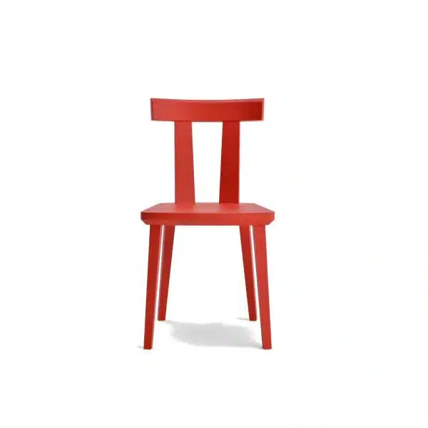 Milano Side Chair Wood Chair DeFrae Contract Furniture Sipa Red Stain