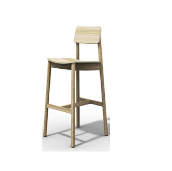 Mine Bar Stool KL82 Wood DeFrae Contract Furniture beech wood