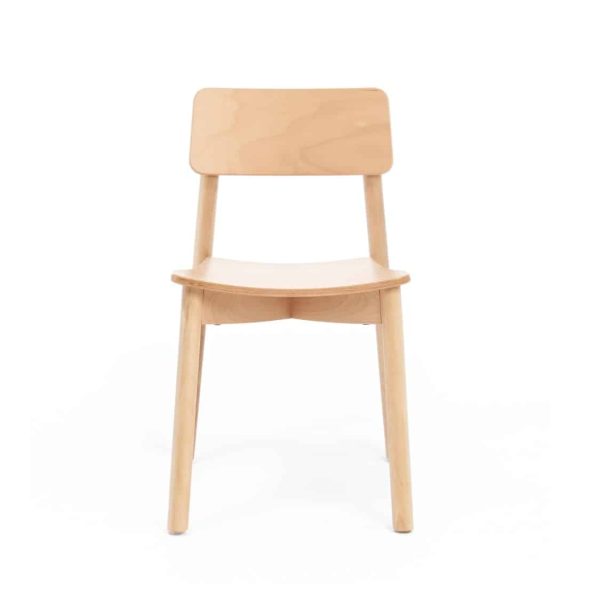 Mine Side Chair Wooden Upholstered Seat DeFrae Contract Furniture Front View