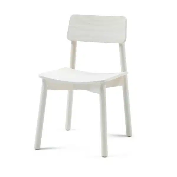 Mine Side Chair Wooden Upholstered Seat DeFrae Contract Furniture Whitewash