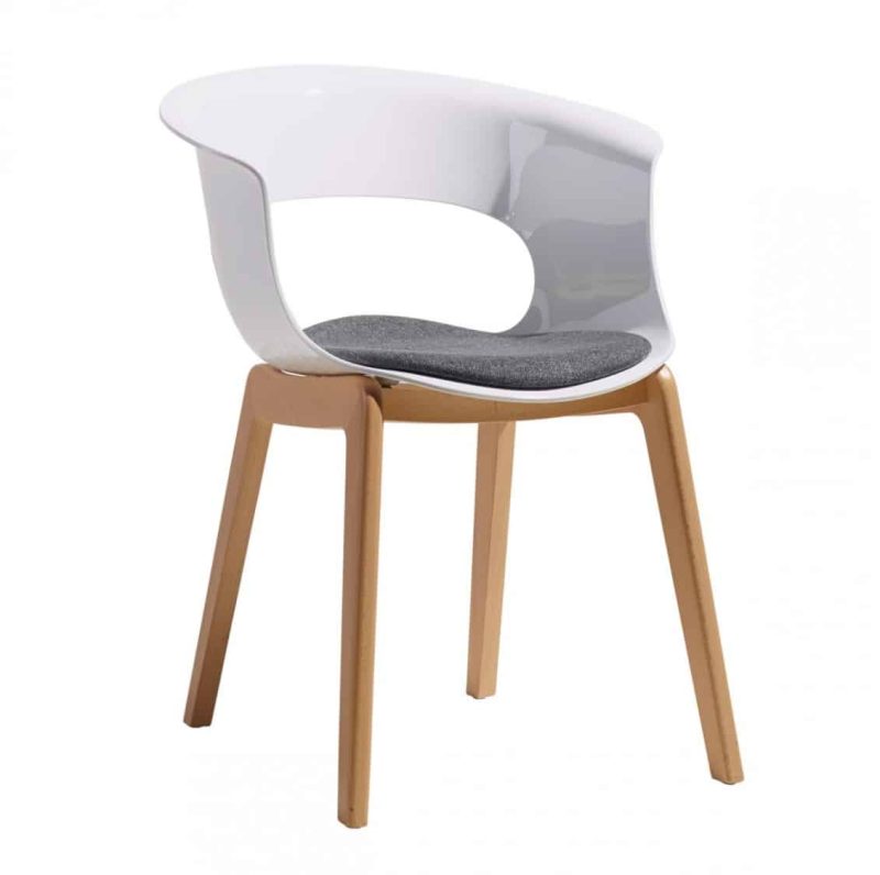 Miss B Aftershock Armchair White with cushion