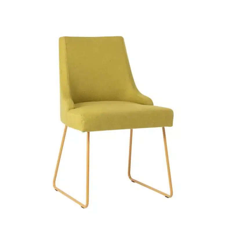 Nancy SE01 DIning Chair DeFrae Contract Furniture Sled Base 23 Gold Frame