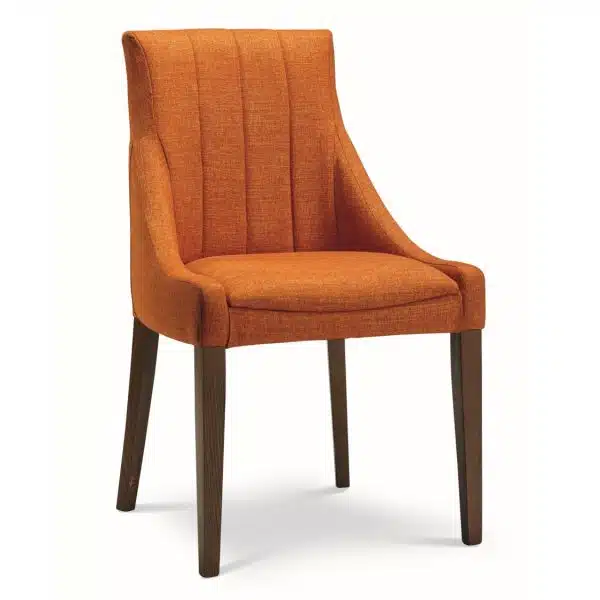 Nina side chair fluted back with classic legs at DeFrae Contract Furniture