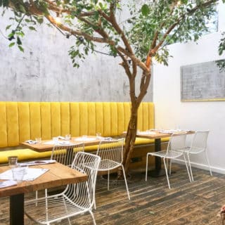 Restaurant furniture by DeFrae Contract Furniture at Pi Pizza, Battersea, London.