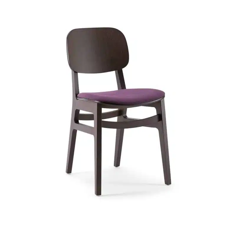 Oxford Side Chair X Kiti Wooden Restaurant Chair at DeFrae Contract Furniture Upholstered Seat 2