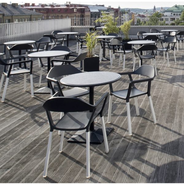 P77 Armchair Outdoor Johanson Design at DeFrae Contract Furniture in situ