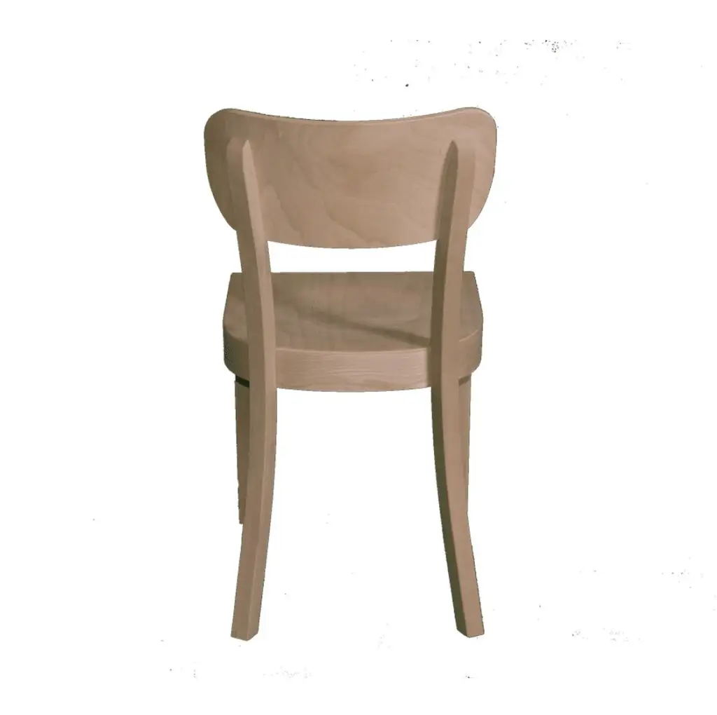 Poppy Side Chair Wood Chair With Curved Back Rest DeFrae Contract Furniture Back View