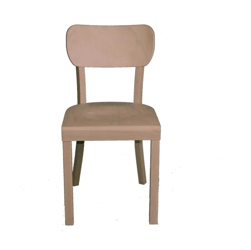 Poppy Side Chair Wood Chair With Curved Back Rest DeFrae Contract Furniture front view