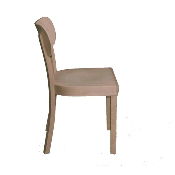 Poppy Side Chair Wood Chair With Curved Back Rest DeFrae Contract Furniture sdie view