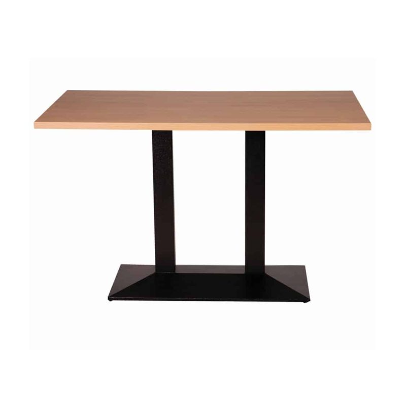 Premium Laminate 25mm Tabletop Oak 700mm rectanguar with stepped twin table base