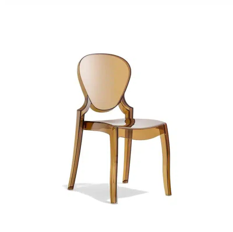 Queen Side Chair Transparent Amber Pedrali at DeFrae