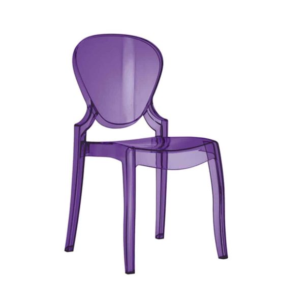 Queen Side Chair Transparent Lilac Pedrali at DeFrae Profile