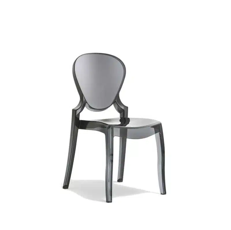 Queen Side Chair Transparent Smoke Grey Pedrali at DeFrae