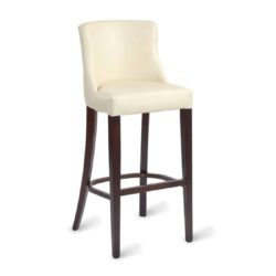Repton Bar Stool DeFrae Contract Furniture Cream Ivory Faux Leather